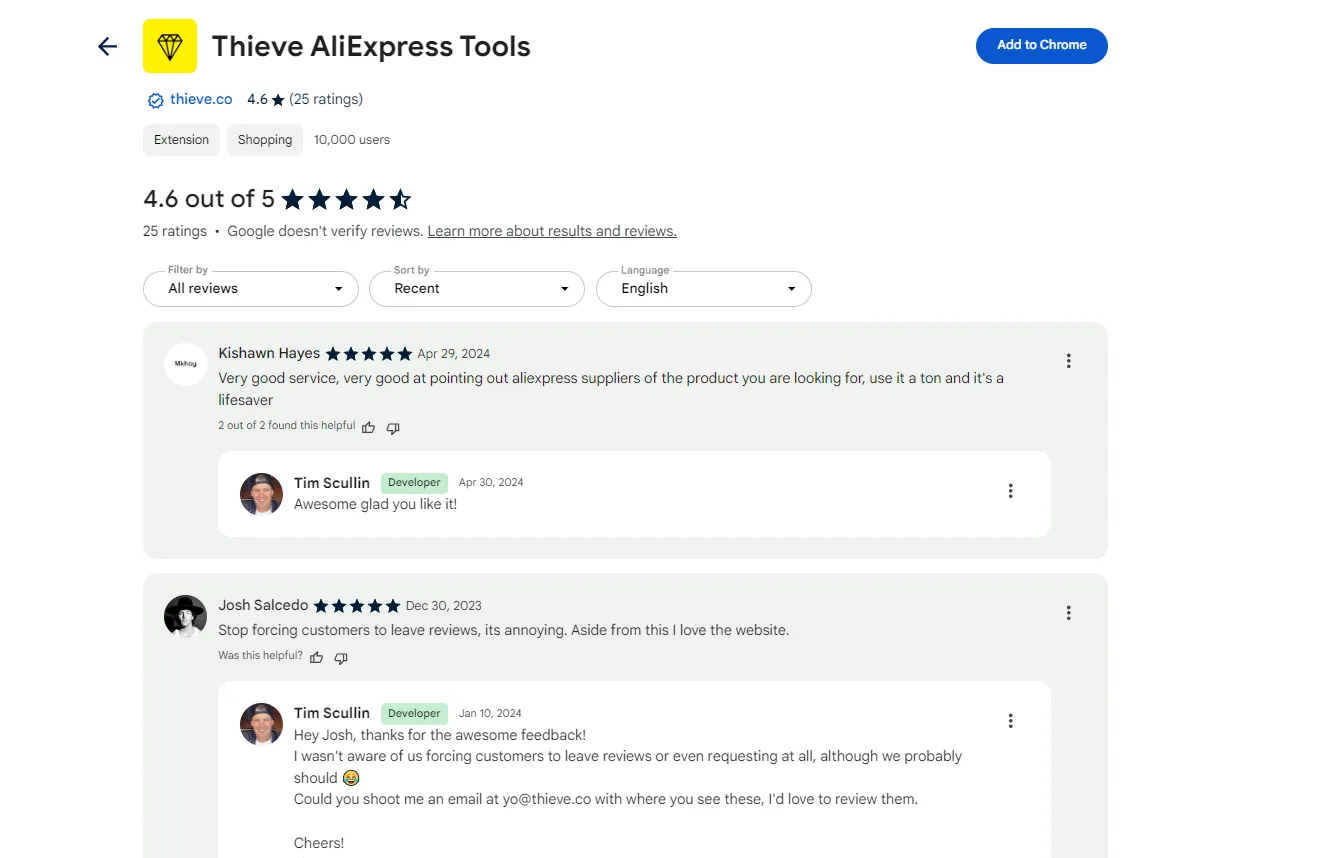 Customer reviews & Ratings  - Thieve 